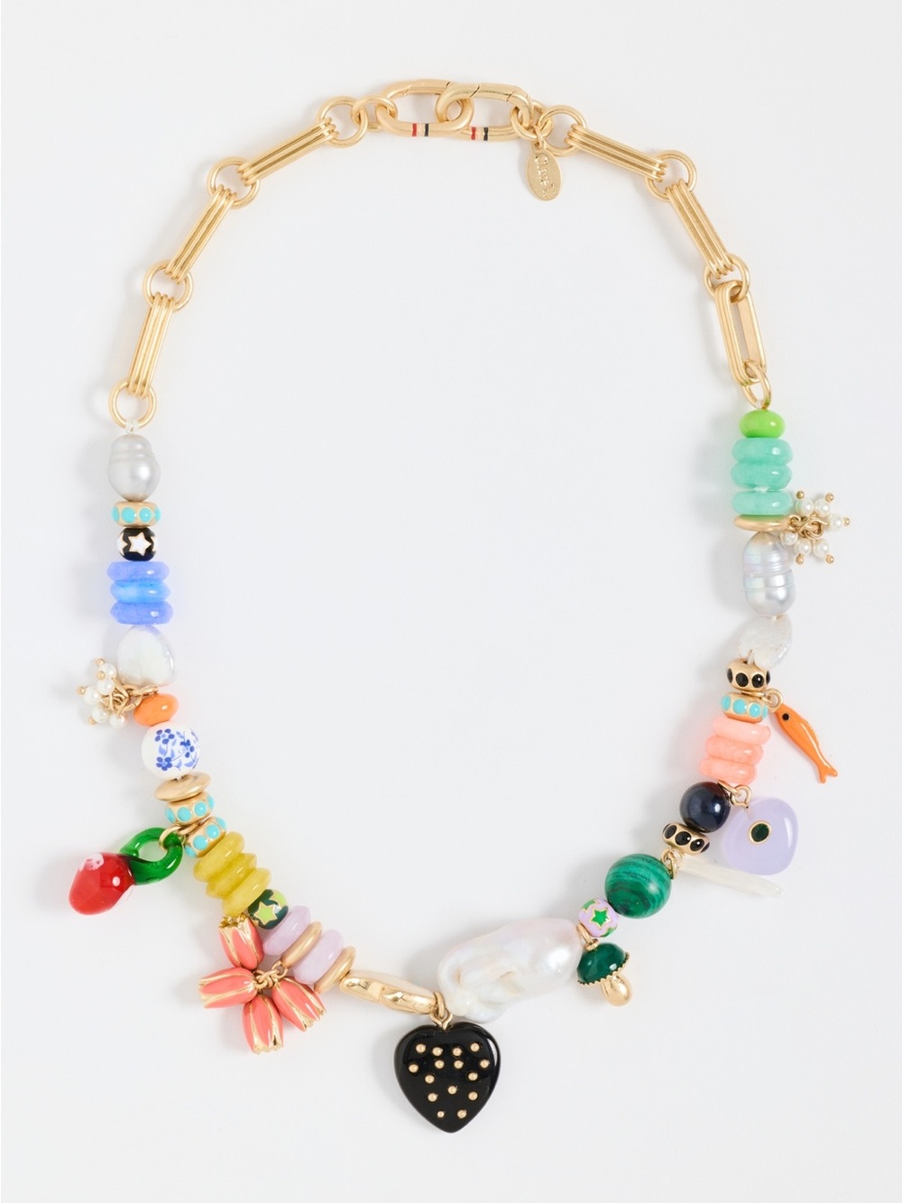 Clare V Colorful Beaded Charm Necklace - Multicolor